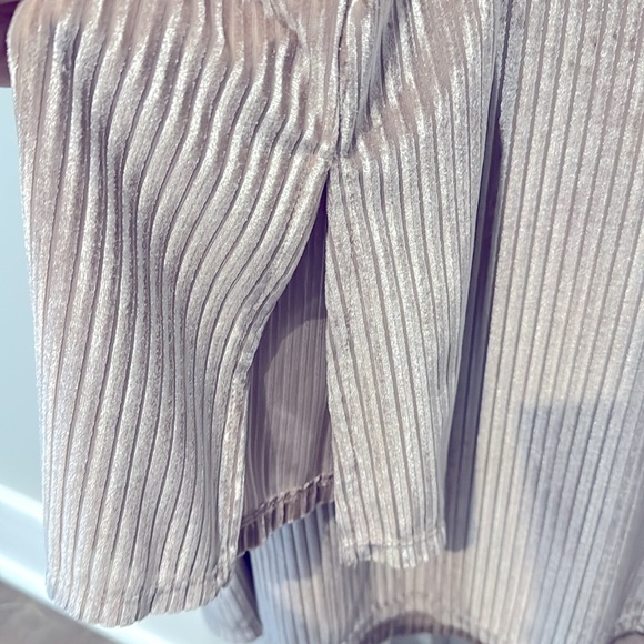 DANTELLE Pink Ribbed Blouse with Split loose Sleeves, size L, Boho, trendy & fun - Picture 5 of 6